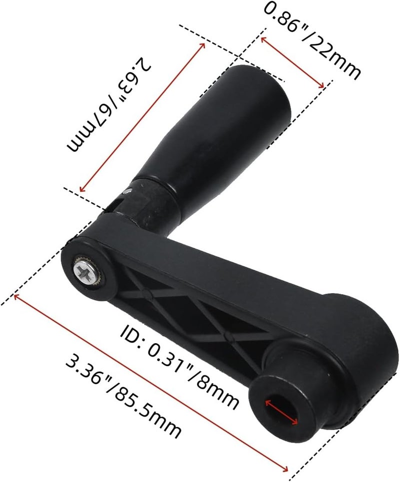 FarBoat Foldable Crank Handle Swivel Rocker Handle Nylon Lathe Crank Handles 9.16 - Image 2